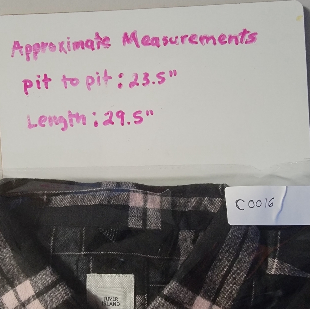 River Island Longsleeve Plaid Flannel Size Large - Picture 8 of 9